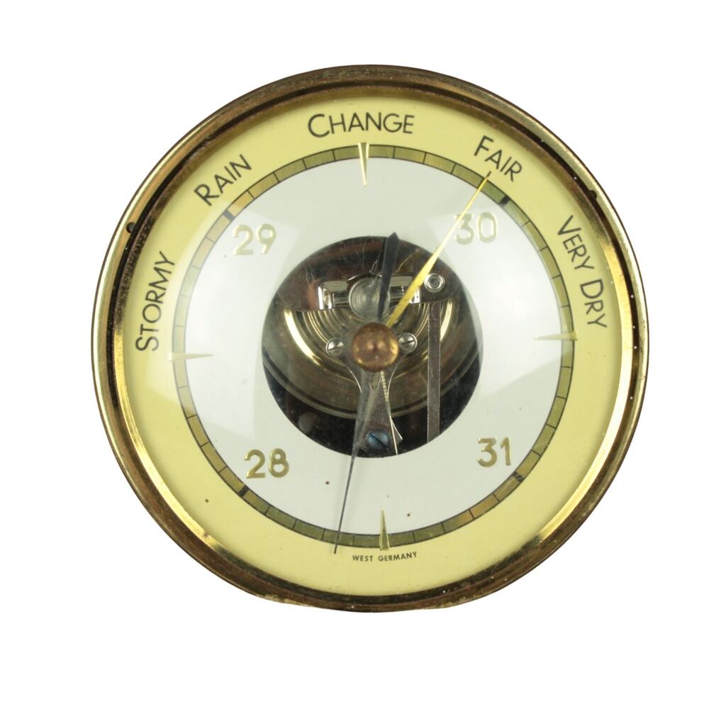 Vintage Broadway Brass Barometer West Germany Weather Instrument Wall Hanging - Picture 2 of 12